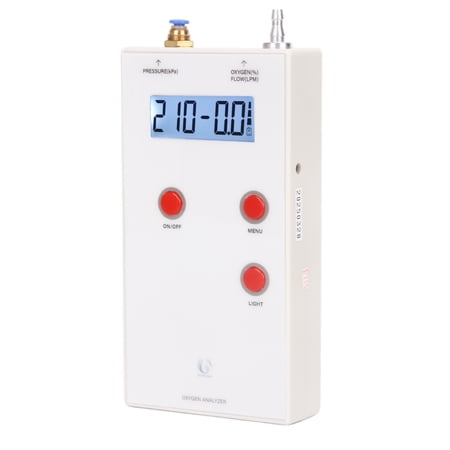 Portable Oxygen Analyzer 3-in-1 Gas Purity Flow Pressure with LCD Backlit Display Oxygen Purity Tester Rechargeable Battery