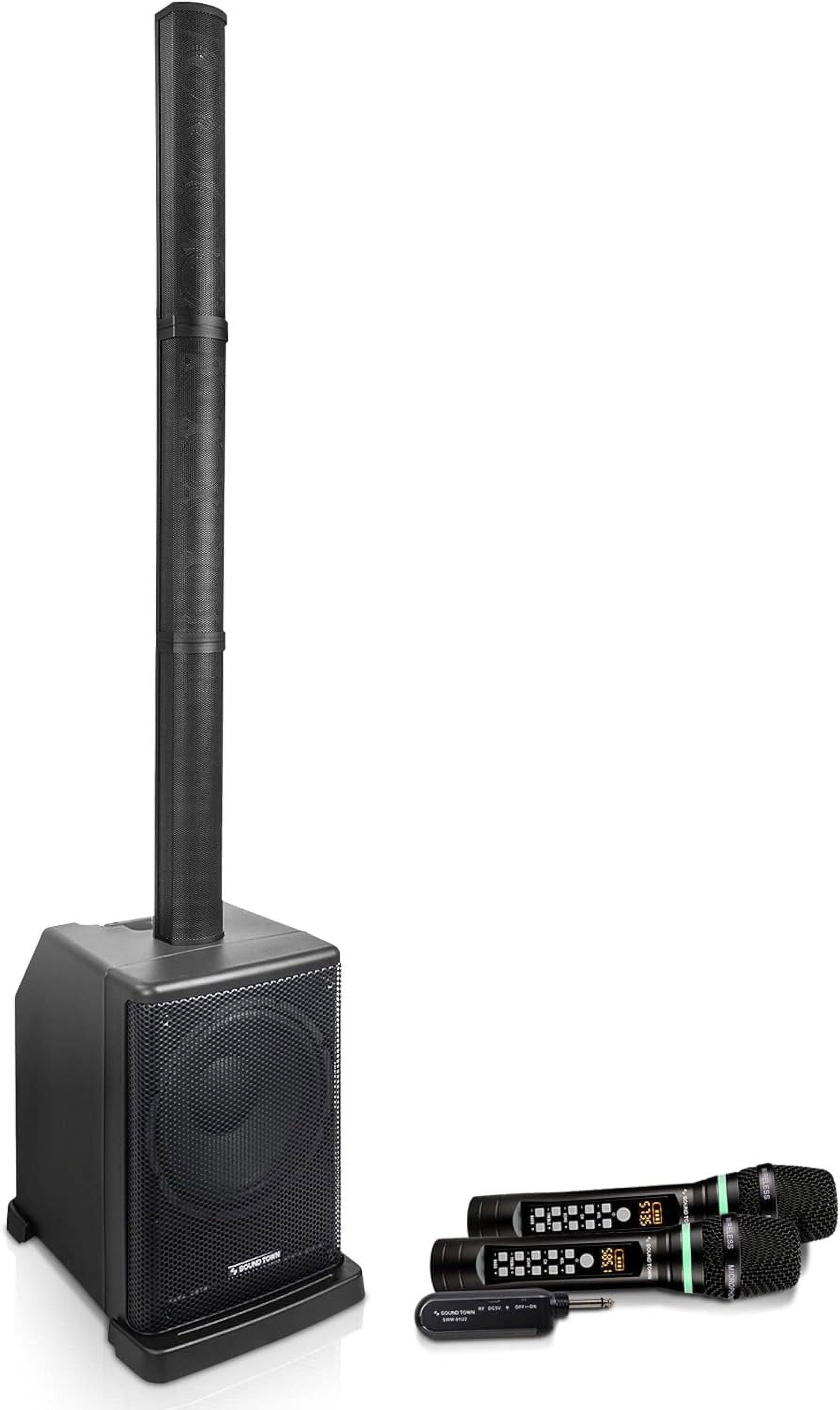 Portable Black ABS PA System with Wireless Microphones