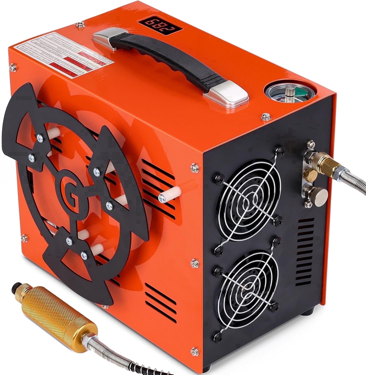 Portable PCP Air Compressor, 4500 PSI/30 MPa Oil-Free Air Pump, 12V DC & 110/220V AC Dual Power for Air Rifles, Airguns & HPA Tanks