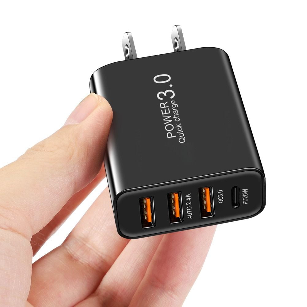 Portable PD 60W TypeC USB C Charger Wall Power Adapter 4Ports Phone ...