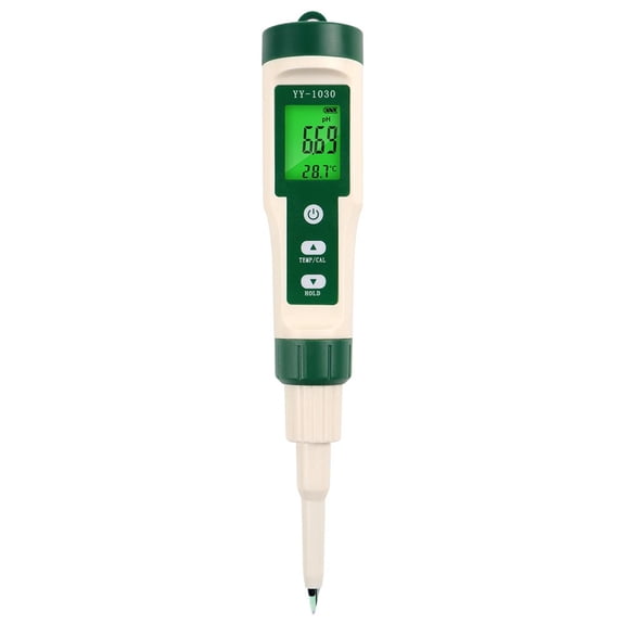 Portable PH Meter Digital High Accuracy Sensor Temp Acidity Tester With Backlight For Soil Cosmetic Food Cheese Meat Fruit Dough ,Multifunctional