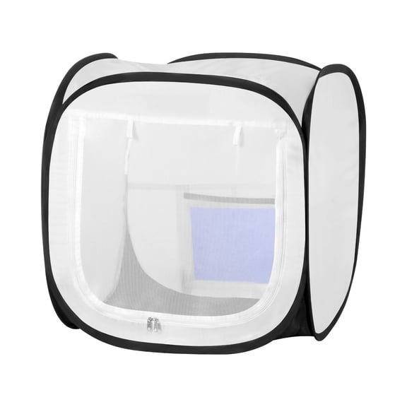 Portable Paint Booth Tent 15.94x15.94x16.9 Inch Pop Up Spray Painting Tent with Mesh Door for Models Sculptures Vases Photo Frames