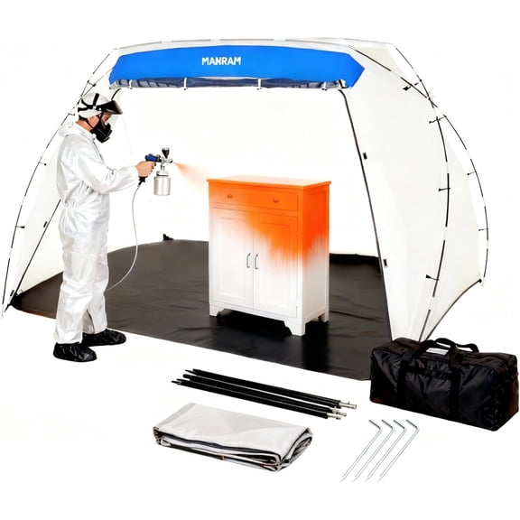 Portable Paint Tent, Large Paint Booth with Built-in Floor, Mesh Screen, Windproof Hooks, and Storage Bag  Ideal for DIY Painting Projects