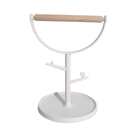 Portable Parrot Perch Stand Natural Wood Stick & Feeding Bowl Interactive Bird Training Playstand for Small to Medium Parrots Indoor Tabletop Use