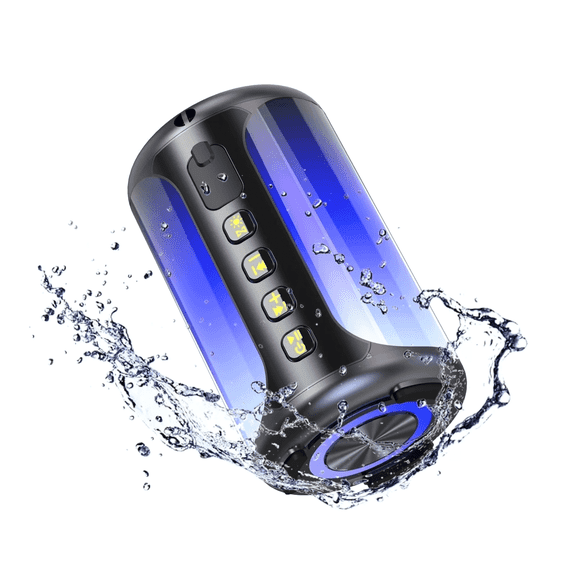 Jierben Bluetooth Shower Speaker, 12W Bluetooth 5.4 HD Shower Speaker with LED Lights, lPX7 Waterproof & 15H Playtime, Portable Wireless Speaker for Outdoor Party Beach Bathroom