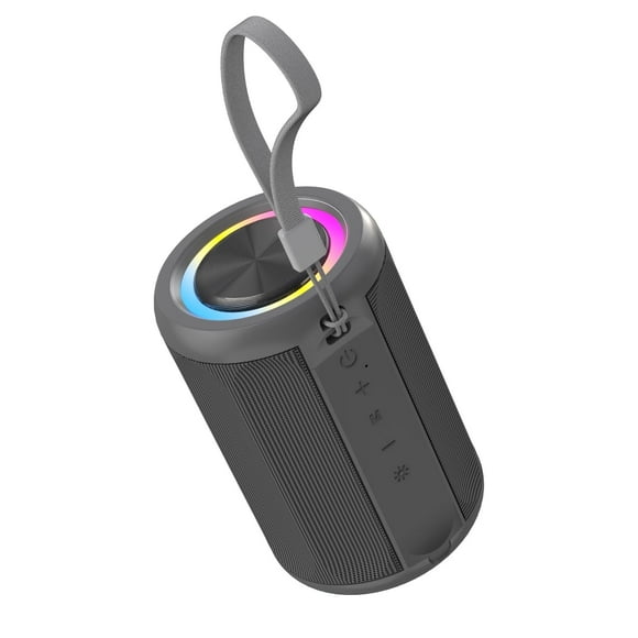 Portable Bluetooth Speaker with 12W Loud Sound, IPX5 Waterproof, 24H Playtime, LED Light Show, Bluetooth 5.0, TWS Pairing – for Outdoor, Shower, Travel, Party, Gift