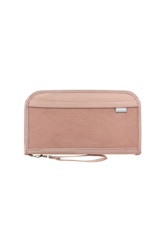 Portable Passport Wallet, Multifunctional Anti-Theft Card Holder Pouch, RFID Blocking Travel Document Organizer, Passport Wallet For International Travelers And Commuters(Pink)