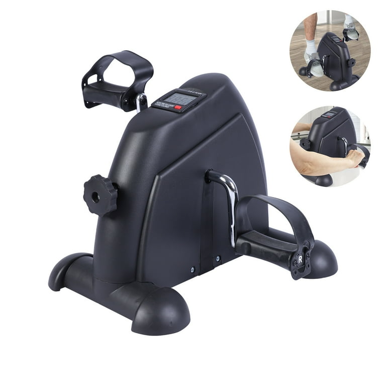 Portable Pedal Exercise Bike Mini Under Desk Pedal Bike Foot Exercise Peddler for Home with LCD Display for Arms Legs Workout
