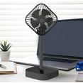 thumbnail image 1 of Portable Pedestal Fan Foldable Desk Standing Fan 1200mAh Rechargeable Battery 3 Speed USB Quiet Adjustable Height Wireless for Home Kitchen Office Outdoor Camping Travel, 1 of 5