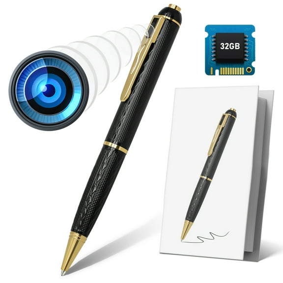Portable Pen Camera Recorder 1080P HD with 64GB Built-in, USB 2.0 Connection to PC/Phone, 3-Hour Battery Life, Easy to Use, Includes 5 Pens and Tools for Home/Office/Meeting/Nanny Use