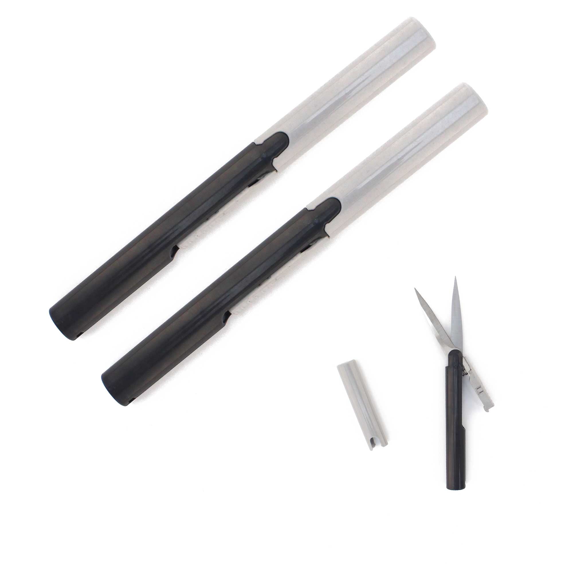 Portable Pen-Style Pocket Travel Scissors - Charcoal - 2 pairs