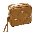 thumbnail image 1 of Portable Period Bags for Women, Small Make Up Storage Bag, Cute Bow Sanitary Napkin Storage Bag, Period Bag Quilted Tampon Pouch for Purse (Coffee), 1 of 6