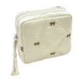 thumbnail image 1 of Portable Period Bags for Women, Small Make Up Storage Bag, Cute Bow Sanitary Napkin Storage Bag, Period Bag Quilted Tampon Pouch for Purse (White), 1 of 6