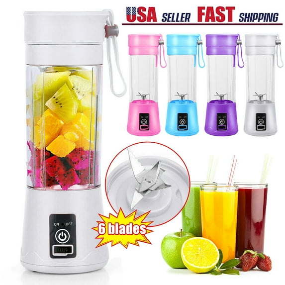 Portable Personal Blender Mini Blender Household Mixer Fruit Juicer ,Smoothie Blender For Shakes And Smoothies,Travel Personal Blender With USB Rechargeable Batteries,6 Blades-380ml
