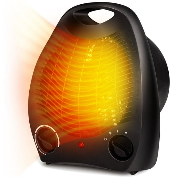 Portable Personal Desktop Space Heater for Home, 1500W/750W Fan-Forced Electric Heater, Black, New