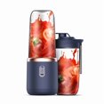 thumbnail image 1 of Portable Personal Electric USB Juicer，400ML Mini Blender Portable Blender For Shakes and Smoothies juice,6 Blades Great for Mixing,Compact,Convenient and Versatile (Blue), 1 of 10