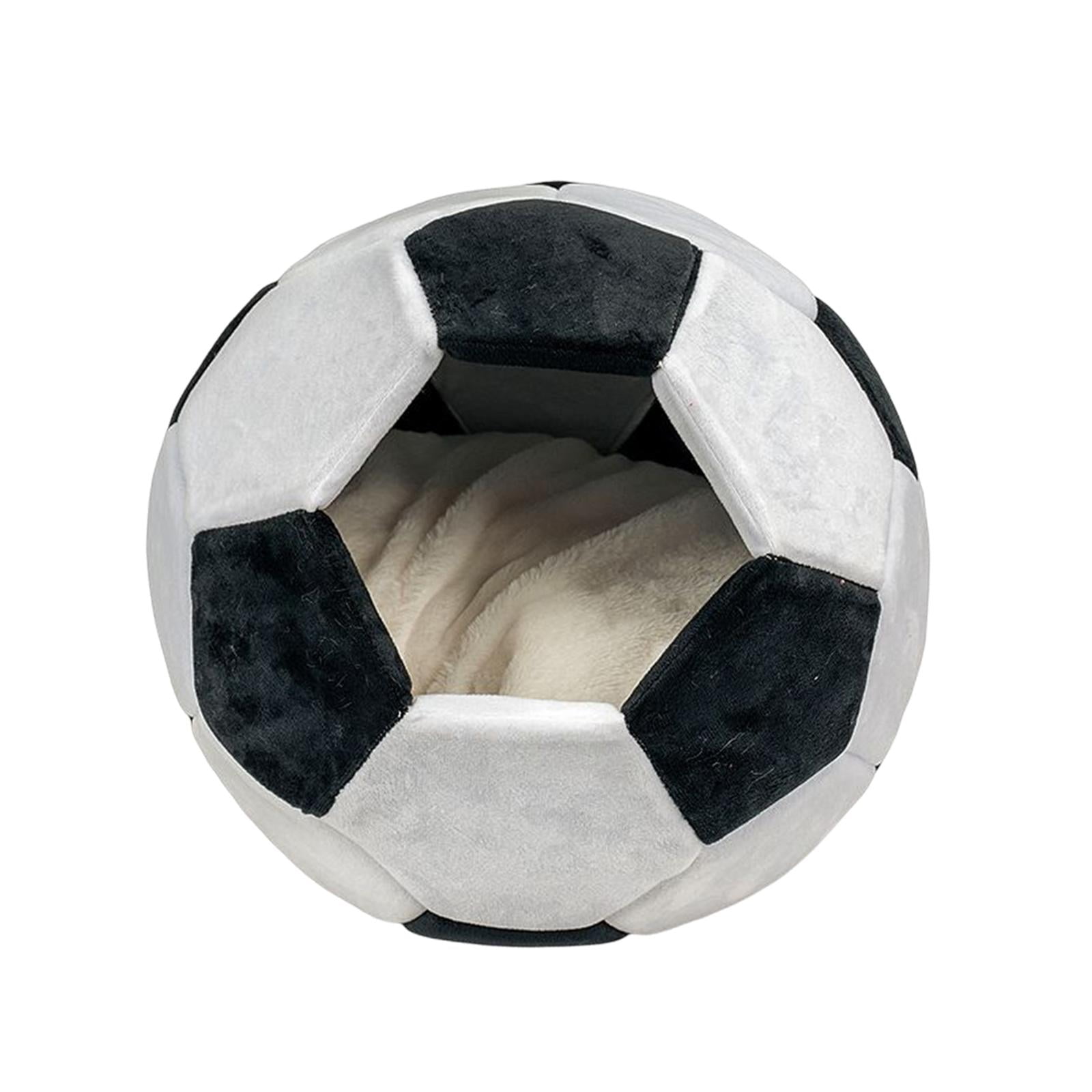 Portable Pet Bed Non Skid Washable Comfortable Football Shaped Warm Dog Bed Pet House Kitten Bed for Outdoor Cat Sleeping Indoor Accessories Black S