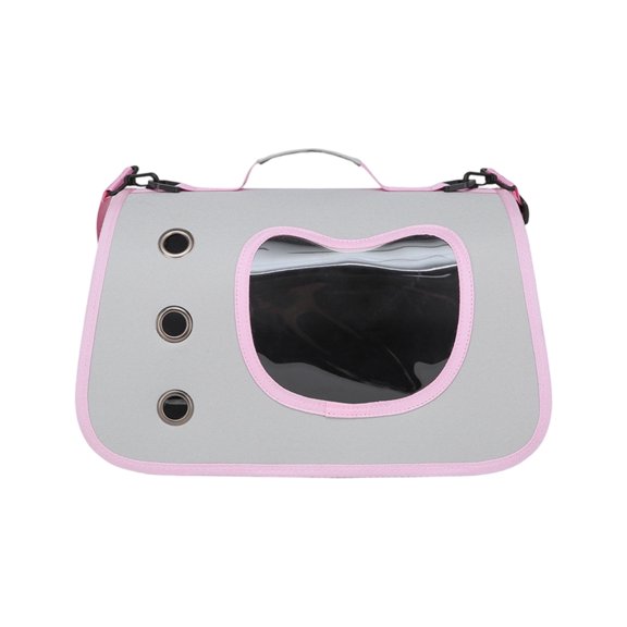 Portable Pet Carrier Backpack with Foldable Design Large Capacity Breathable Window and Three Ventilation Holes for Cats and Small Dogs Travel Outdoor Handheld Shoulder Bag