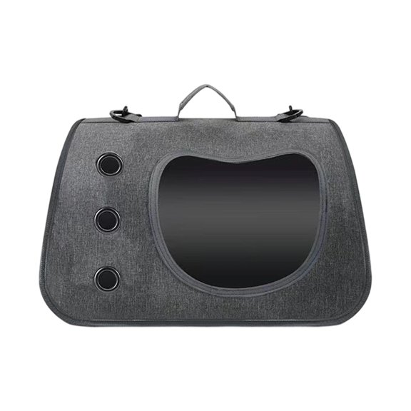 Portable Pet Carrier Backpack with Foldable Design Large Capacity Breathable Window and Three Ventilation Holes for Cats and Small Dogs Travel Outdoor Handheld Shoulder Bag