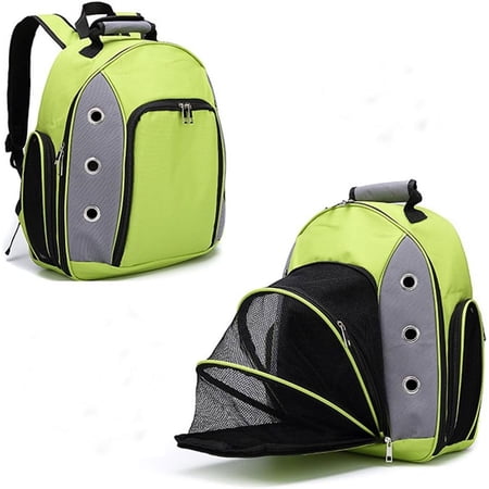 Portable Pet Carrier Backpack for Small Dogs-Cats, Breathable&Expandable Pet Carrier Bag Rucksack for Outdoor Hiking Travel, Yellow-green