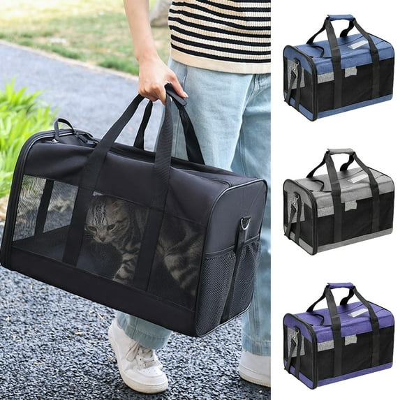Portable Pet Carrier Bag Breathable Mesh, Anti-Lost Pocket, Smooth Zipper – Ideal for Puppy and Cat Travel