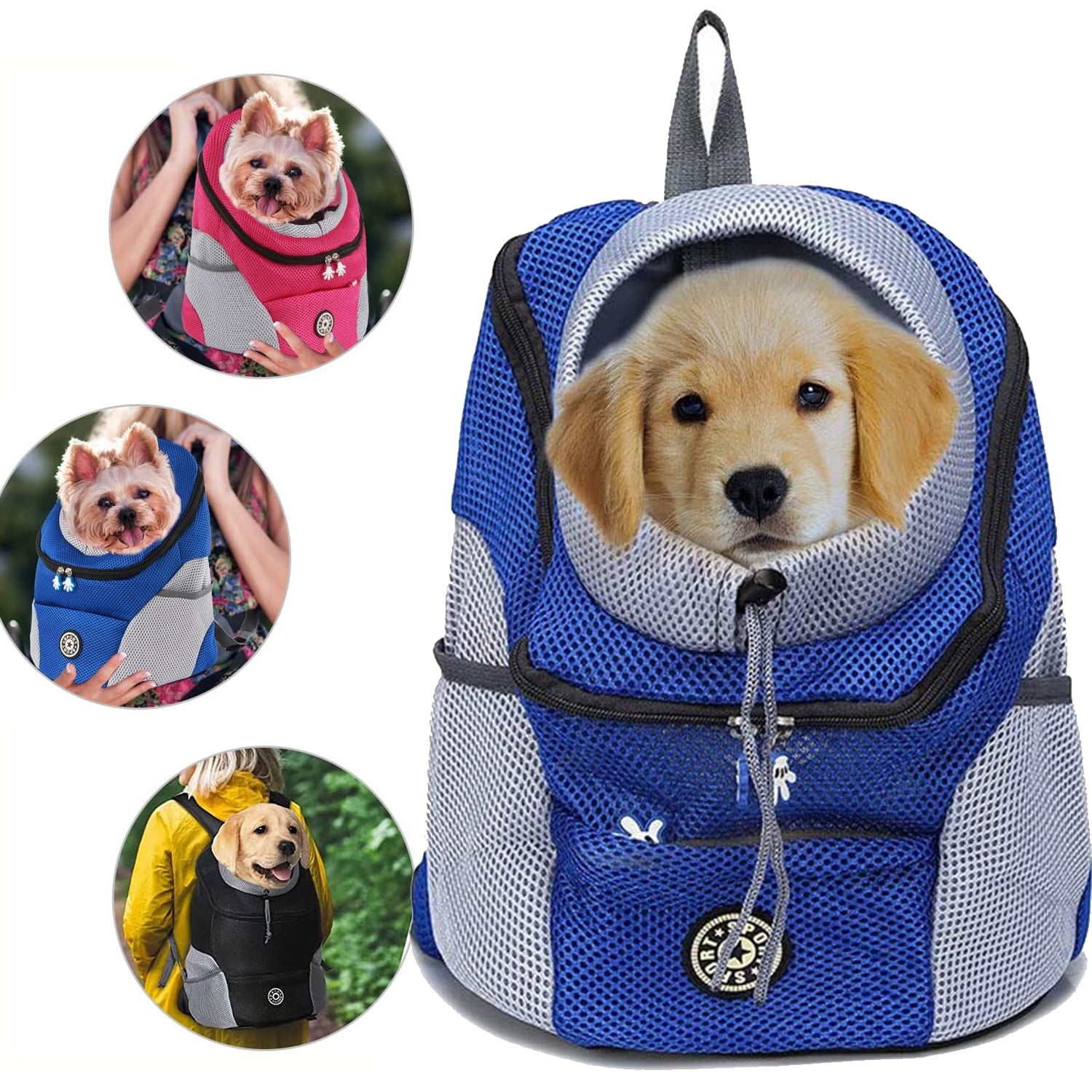 Portable Travel Dog Backpack Breathable Mesh Cat Puppy Bag Double