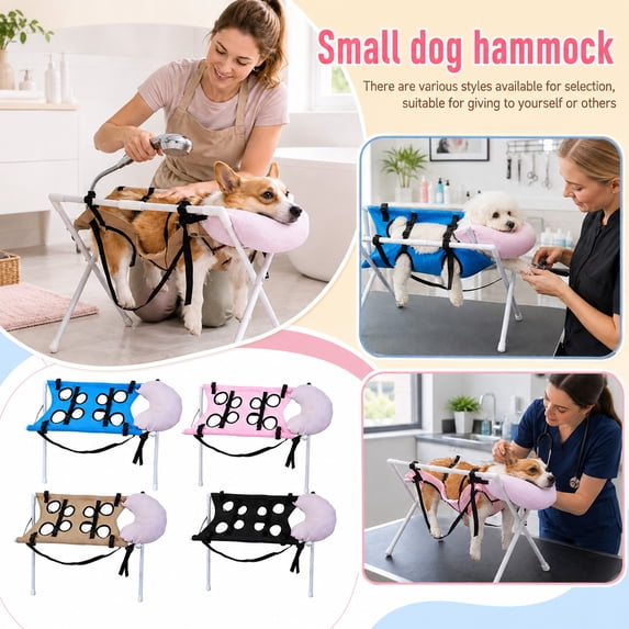 Portable Pet Grooming Hammock with Adjustable Straps, Breathable Mesh Dog Grooming Sling for Bathing and Trimming, Portable Pet Wash Station with Elevated Pillow, Set
