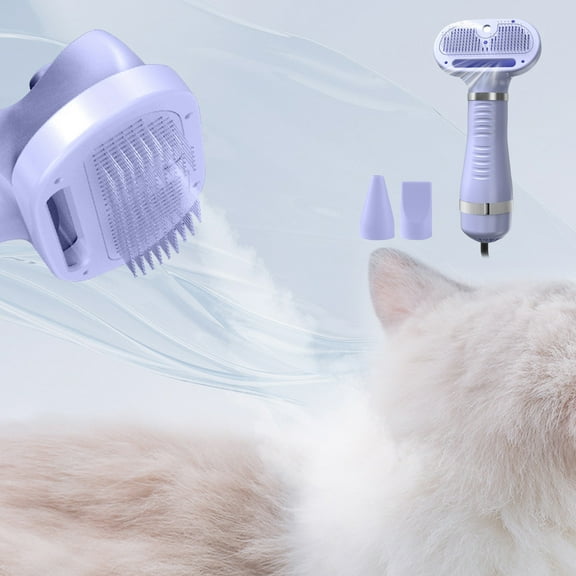 Portable Pet Hair Dryer With Brush-3 Temperatures-Portable Quiet In 1 Pet Hair Dryer-Suitable For Small And Medium Pet for Dog Kitten Horse Massage Removes Loose Fur