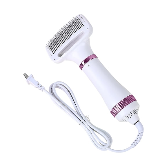 Portable Pet Hair Dryer With Smooth Brush, 3 Temperatures, Portable Quiet 2 In 1 Pet Hair Dryer, One Button Hair Removal, Suitable For Small And Medium Pet