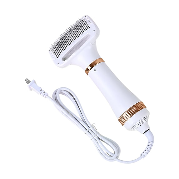 Portable Pet Hair Dryer with Brush, 2 in 1 Quiet Hair Dryer for Small and Medium Pets, 3 Temperature Settings, 300W, for Grooming and Hair Removal