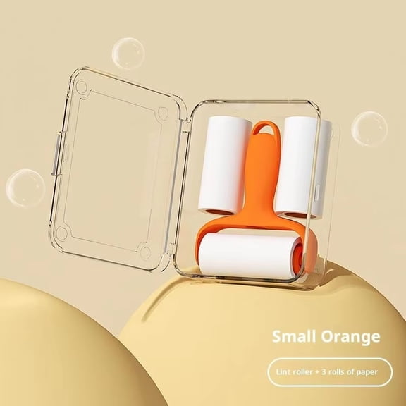Portable Pet Hair Remover, Mini Roller Hair Removal Brush for Clothes, Bed Sheets, Hair Removal and Cleaning Device for Cat and Dog Sleeping Area, Orange