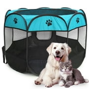 Portable Pet Playpen, Apphome Dog/Cat Playpen Foldable Pet Exercise Pen Tents Dog Kennel House Playground for Indoor Outdoor Travel Camping Use, 35"x23"