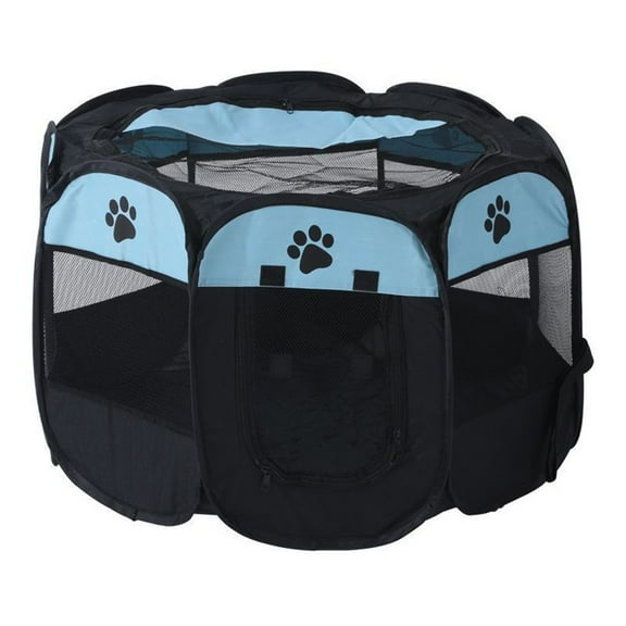 Portable Pet Playpen, Dog/Cat Playpen Foldable Pet Exercise Pen Tents Dog Kennel House Playground for Indoor Outdoor Travel Camping Use(Blue) by Fakrich