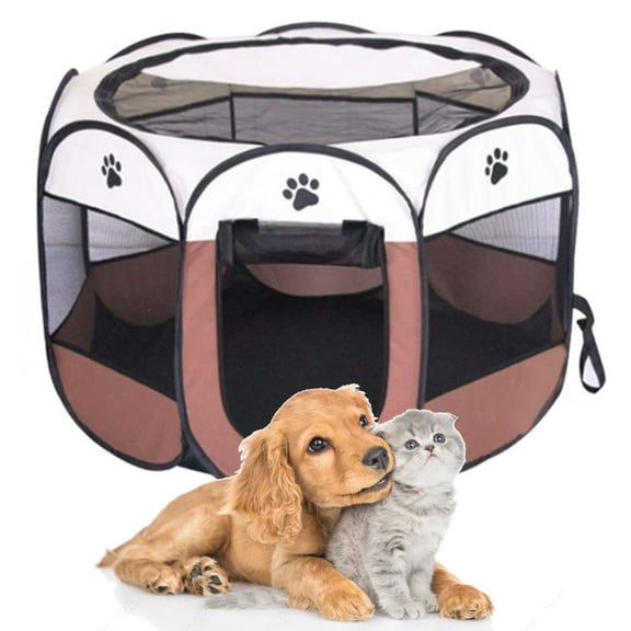 Portable Pet Playpen, Foldable Pop-up Dog Kennel Tent for Cat Puppy