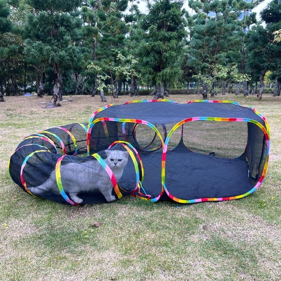 Portable Pet Playpen Tunnel 2-in-1 Small Animal Playground