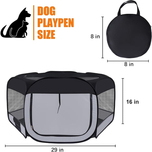 Portable Pet Playpen for Dogs Cats Kitten Rabbits Collapsible with Carrying