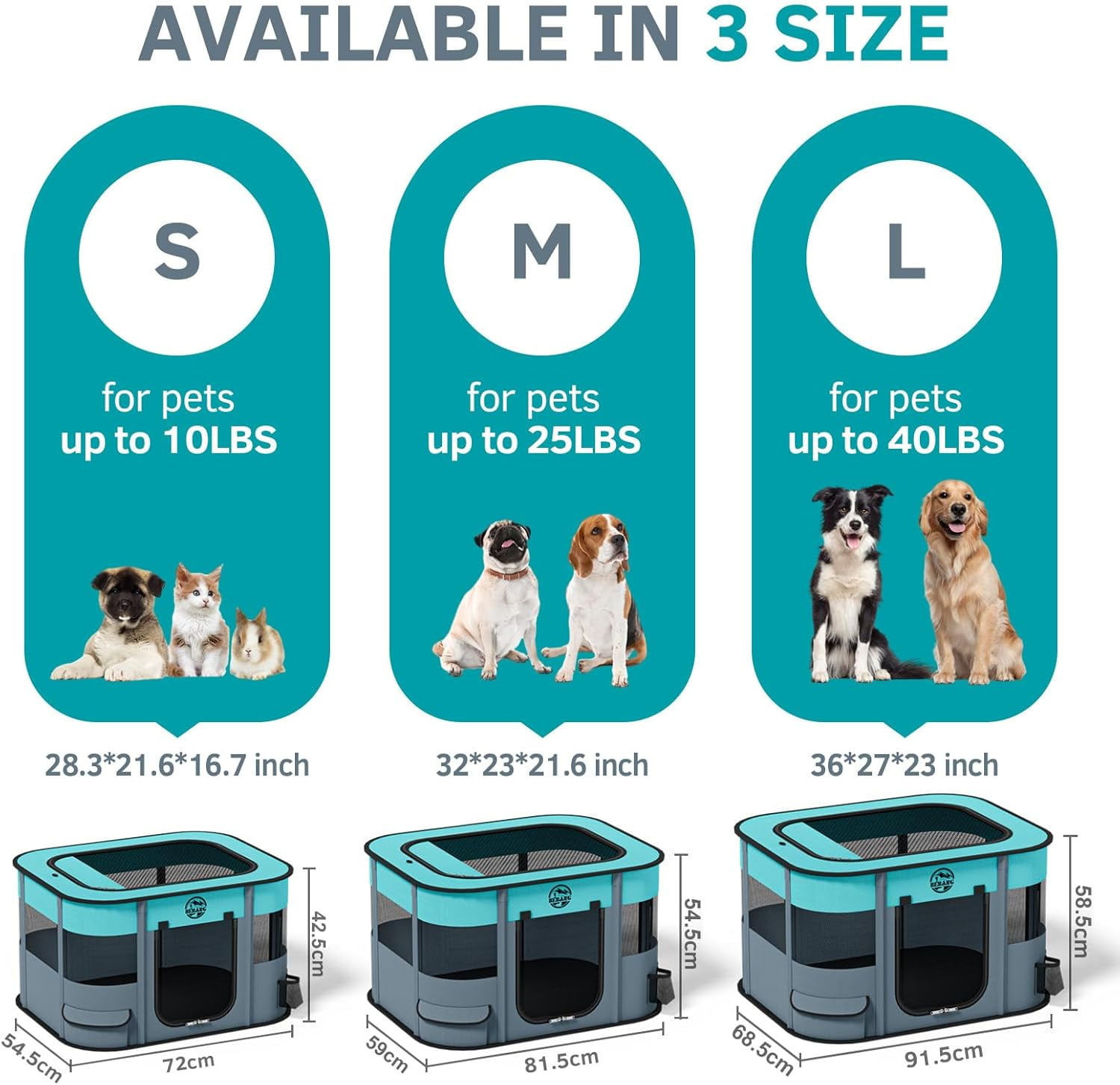 Portable Pet Playpen for Small Pets with Food Bowl - Foldable Cage for Kitten Rabbit Hamster