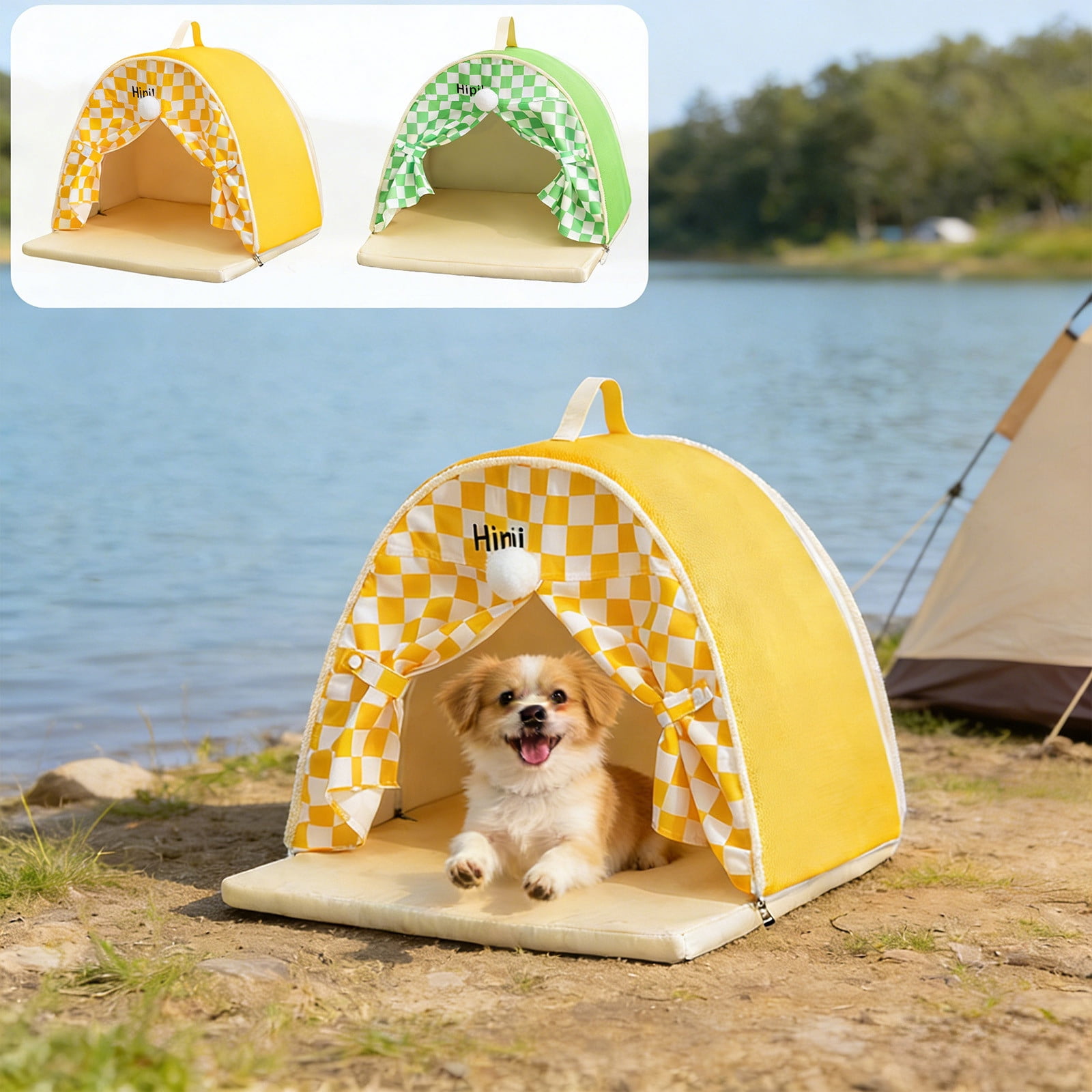 Portable Pet Tent Bed for Cats and Small Dogs, Foldable Mesh Indoor Outdoor Pet House, Breathable -Proof Summer Pet Sleeping Area