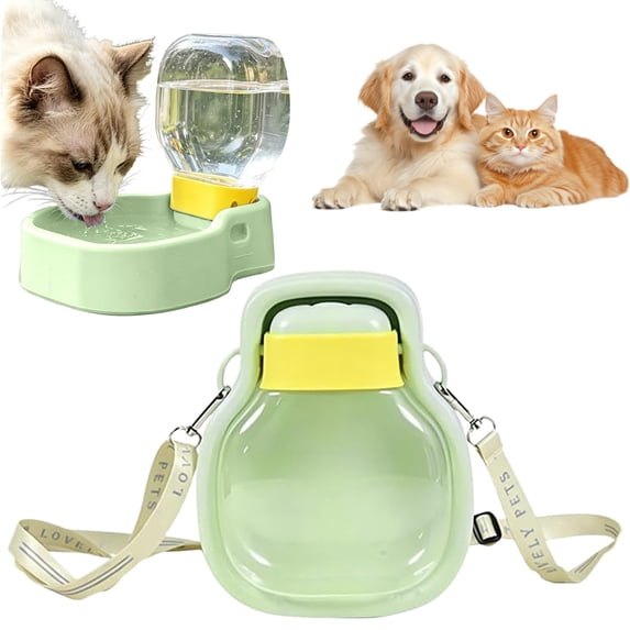 Portable Pet Water Bottle, 500ml Foldable Dog Water Dispenser with Shoulder Strap for Dogs and Cats Outdoor Hiking Walking Travel
