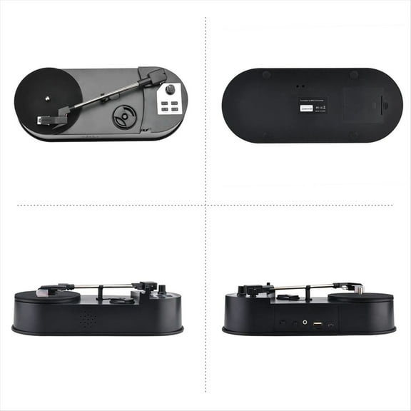 Portable Phonograph 33/45RPM Turntable Player Converter Save Vinyl Music Records to MP3 TF Card/USB Built in Speaker