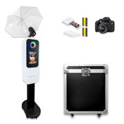 Portable Photo Booth Compatible with iPad for 10.2-13inch Photo Booth Stand Selfie Photobooth Machine Support Built-in Mini Printer for Party