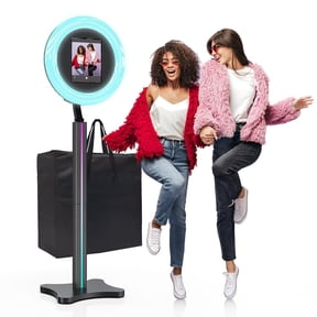 Portable Photo Booth Machine Compatible Any Ipad, PhotoBooth Stand Shell with ChackTok Software Control, RGB Ring Light, Lightweight Perfect for Parties, Wedding, Events, Rentals and Business