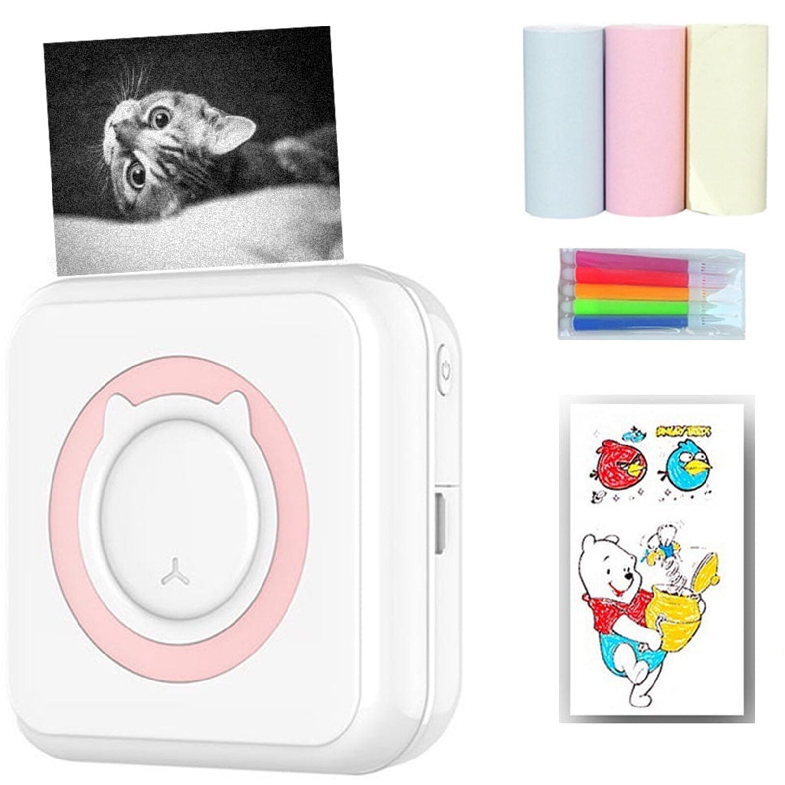 DERCLIVE Portable Photo Printer, Pocket Bluetooth Thermal Mini Printer ...