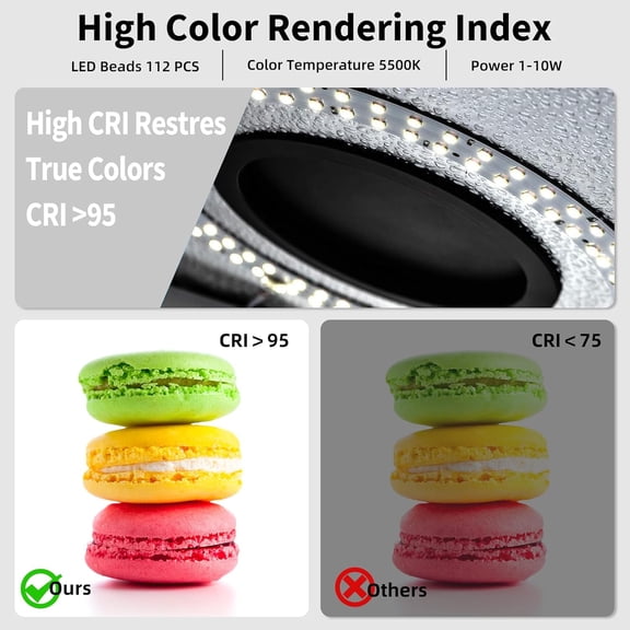 Portable Photo Studio Light Box,12"x12" Professional Dimmable Shooting Tent Kit with 112 LED Lights & 6 Backdrops for Jewelry and Small Items Product Photography