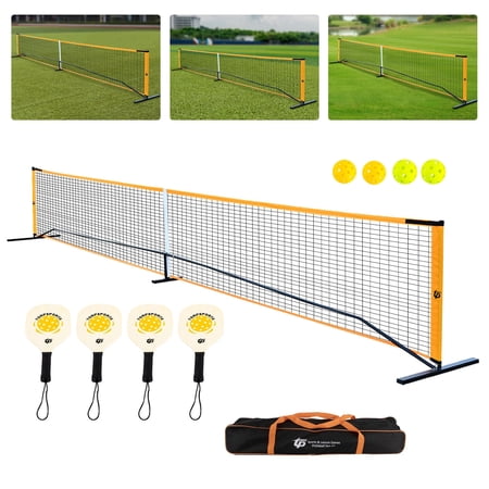 Portable Pickleball Set Paddle 40/26Hole Pickleball 6.7m Tennis Net Racquet Game