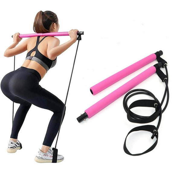 Portable Pilates Bar Fitness Exercise Stick Yoga Booty Leg Exercise Band Resistance Band Workout Resistance Bands Loop Set