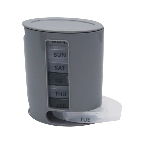 Portable Pill Box Organizer Large Capacity 7-Day Medication Case with Child-Safe Lock Travel Compact Compartments 4.7 x 3.7 x 2.3 Inches
