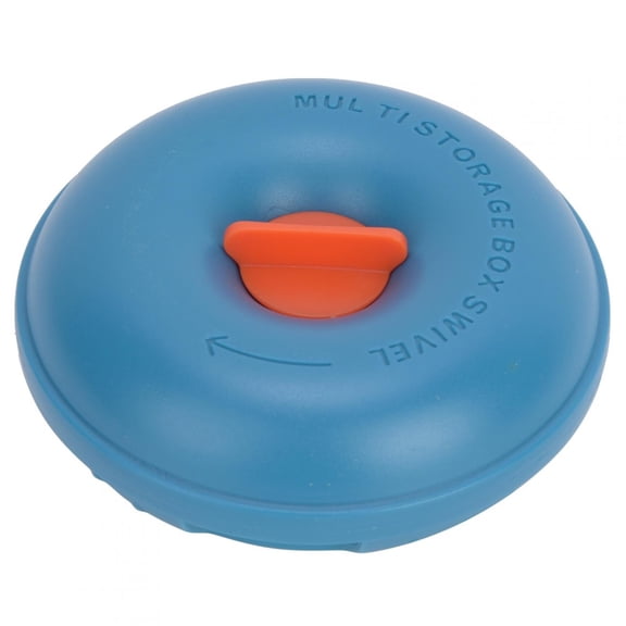 Portable Pill Case Round Mini Candy Storage Box Travel Medicine Container with Lock for Pocket Purse Briefcase Pills Medicine Cod Liver Oil Storage Box (Blue)