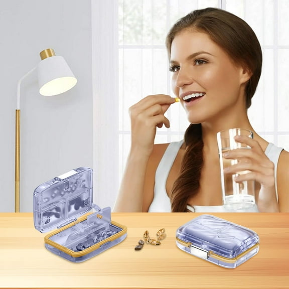 Portable Pill Organizer Box | Weekly 7-Day Medication Dispenser | Large Capacity Airtight Plastic Storage | Travel-Friendly Compact Case | Secure Sealed Compartment System | Easy Dose Management