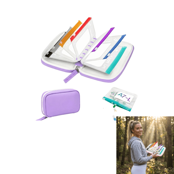 Portable Pill Organizer Travel Bags,14 Pcs Reusable Plastic Pill Pouches for Travel with 1 Storage Bag,Multi-purpose Travel Pill Organizer for Pills Supplements Toiletries Small Items Storage. Purple